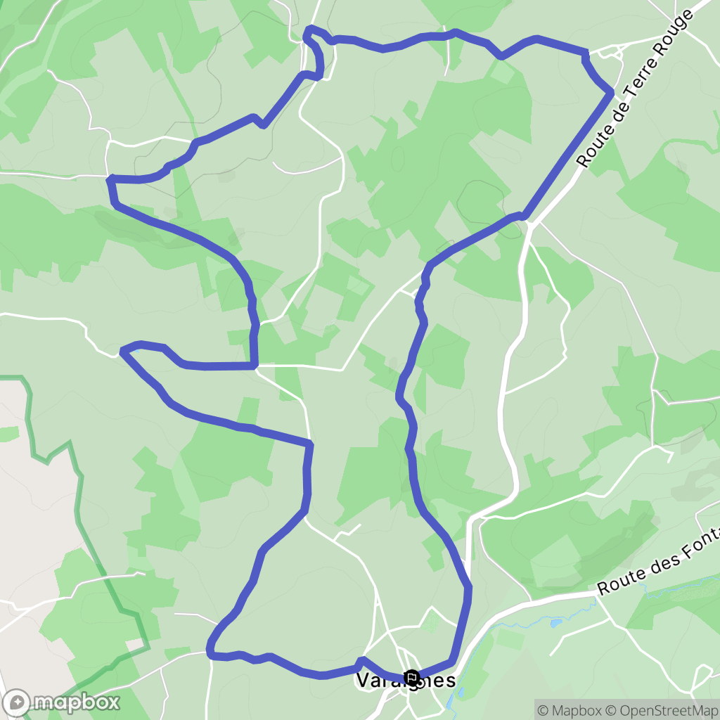 Varaignes : carte du parcours de randonnée - France
