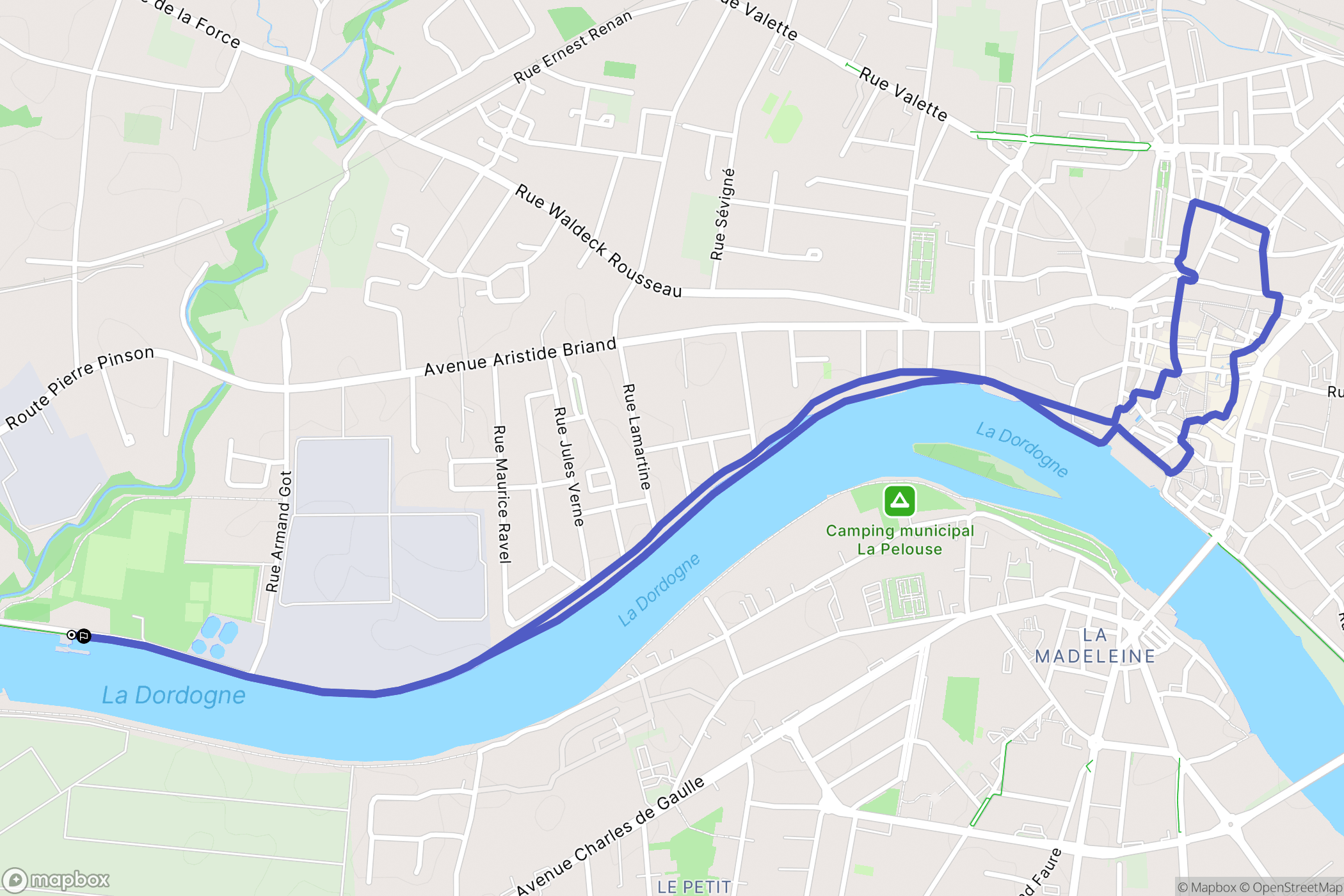 Bergerac : carte du parcours de randonnée - France