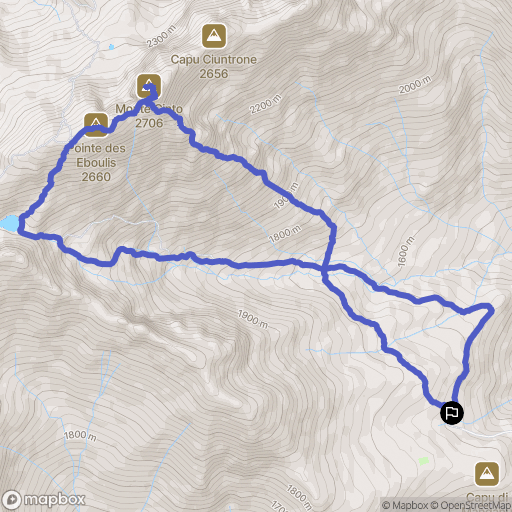 Lozzi : carte du parcours de randonnée - France
