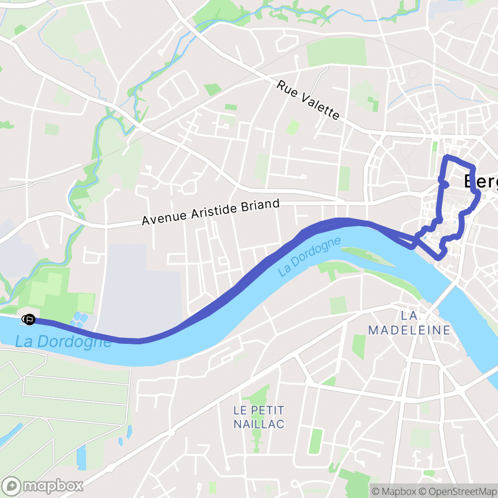 Bergerac : carte du parcours de randonnée - France