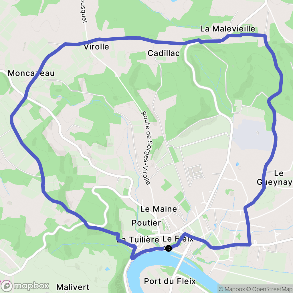 Le Fleix : carte du parcours de randonnée - France