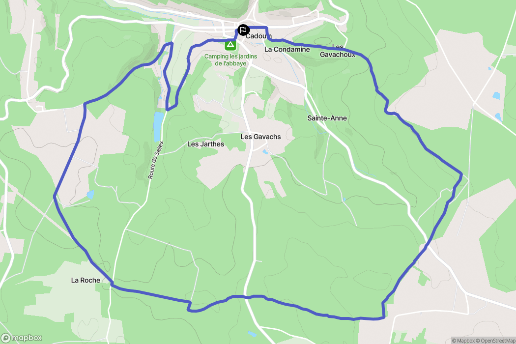 Le Buisson-de-Cadouin : carte du parcours de randonnée - France