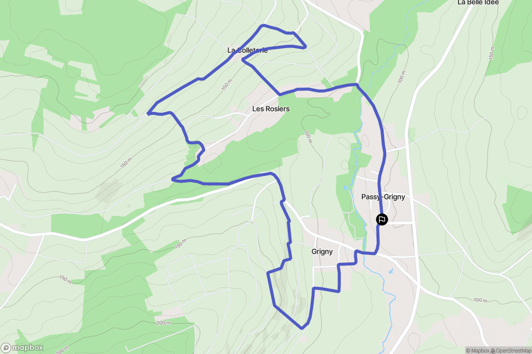 Passy-Grigny : carte du parcours de randonnée - France