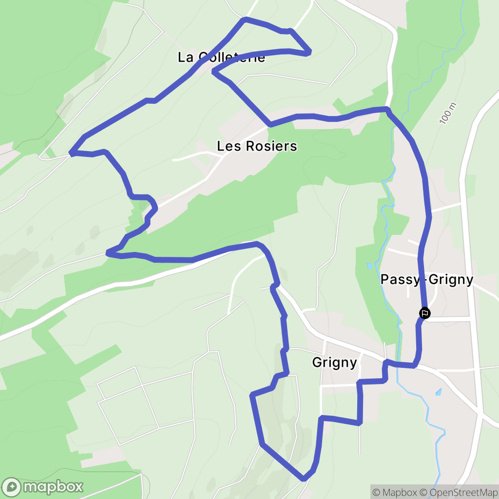 Passy-Grigny : carte du parcours de randonnée - France