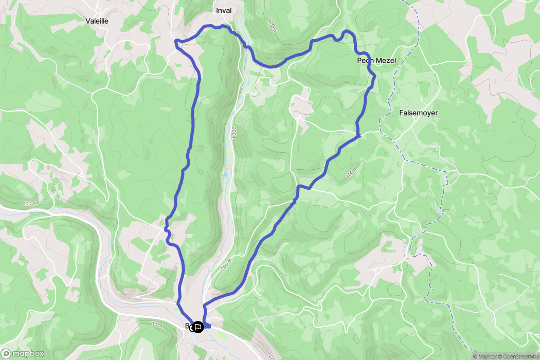 Borrèze : carte du parcours de randonnée - France