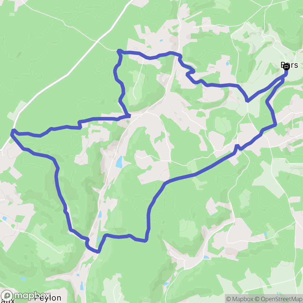 Bars : carte du parcours de randonnée - France
