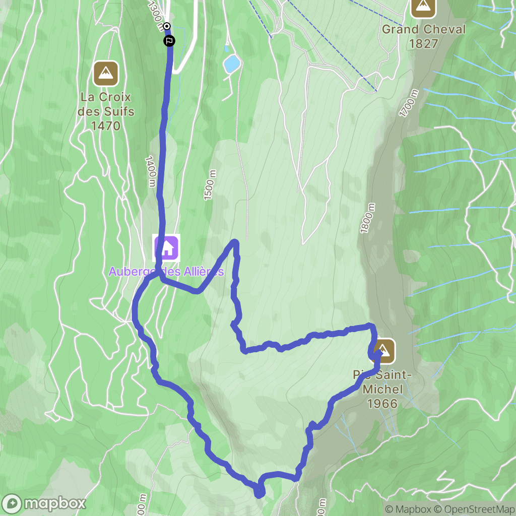 Lans en Vercors : carte du parcours de randonnée - France