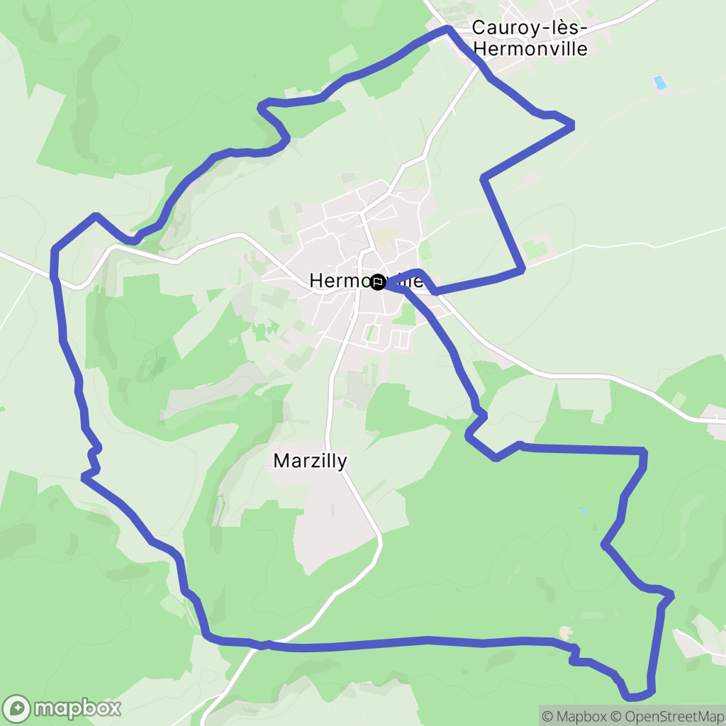 Hermonville : carte du parcours de randonnée - France