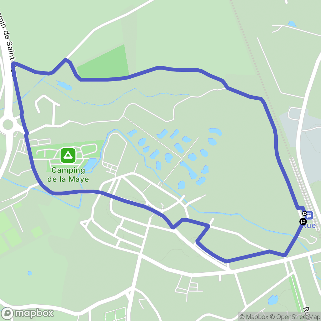 Rue : carte du parcours de randonnée - France