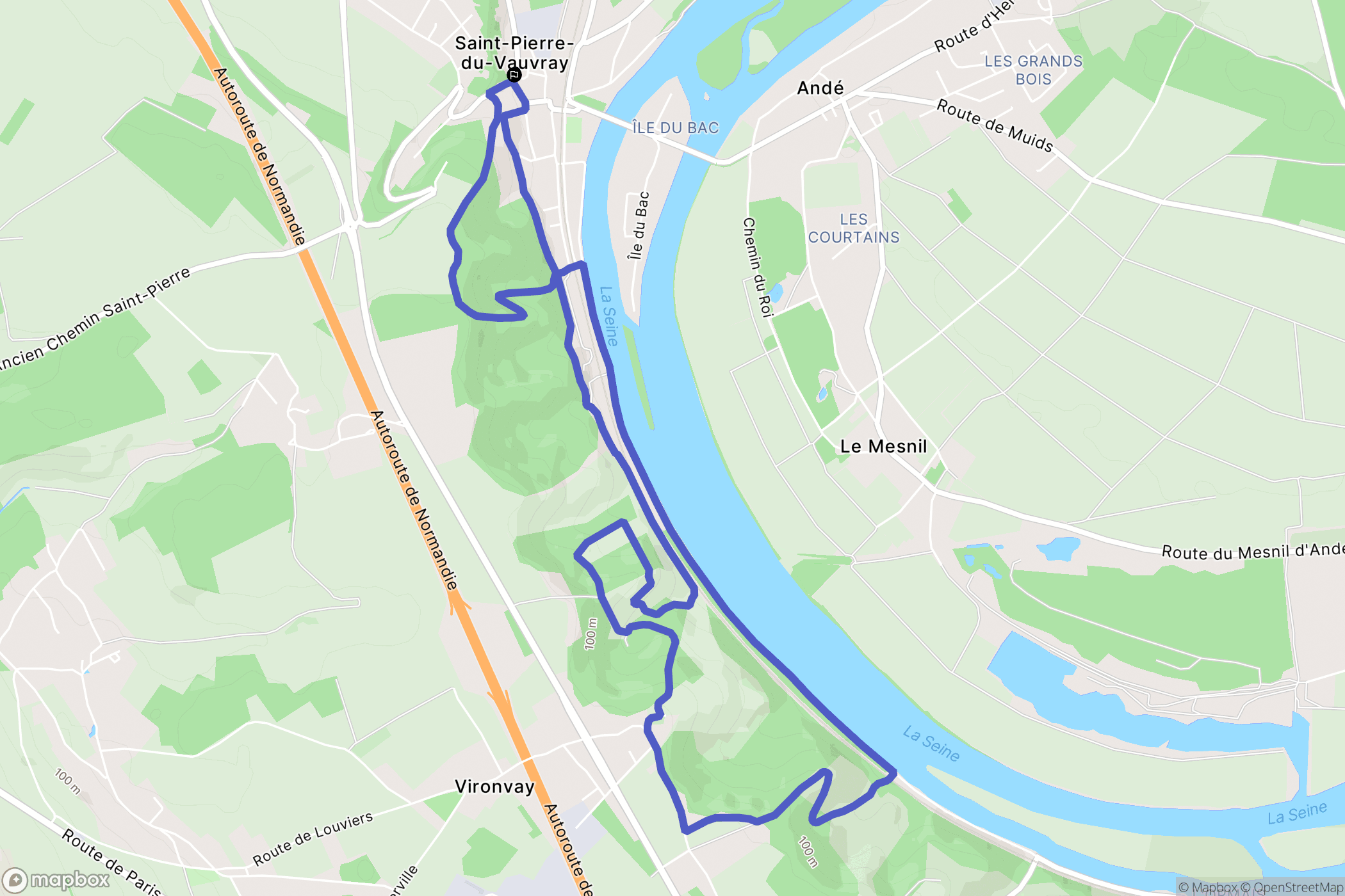 Saint-Pierre-du-Vauvray : carte du parcours de randonnée - France