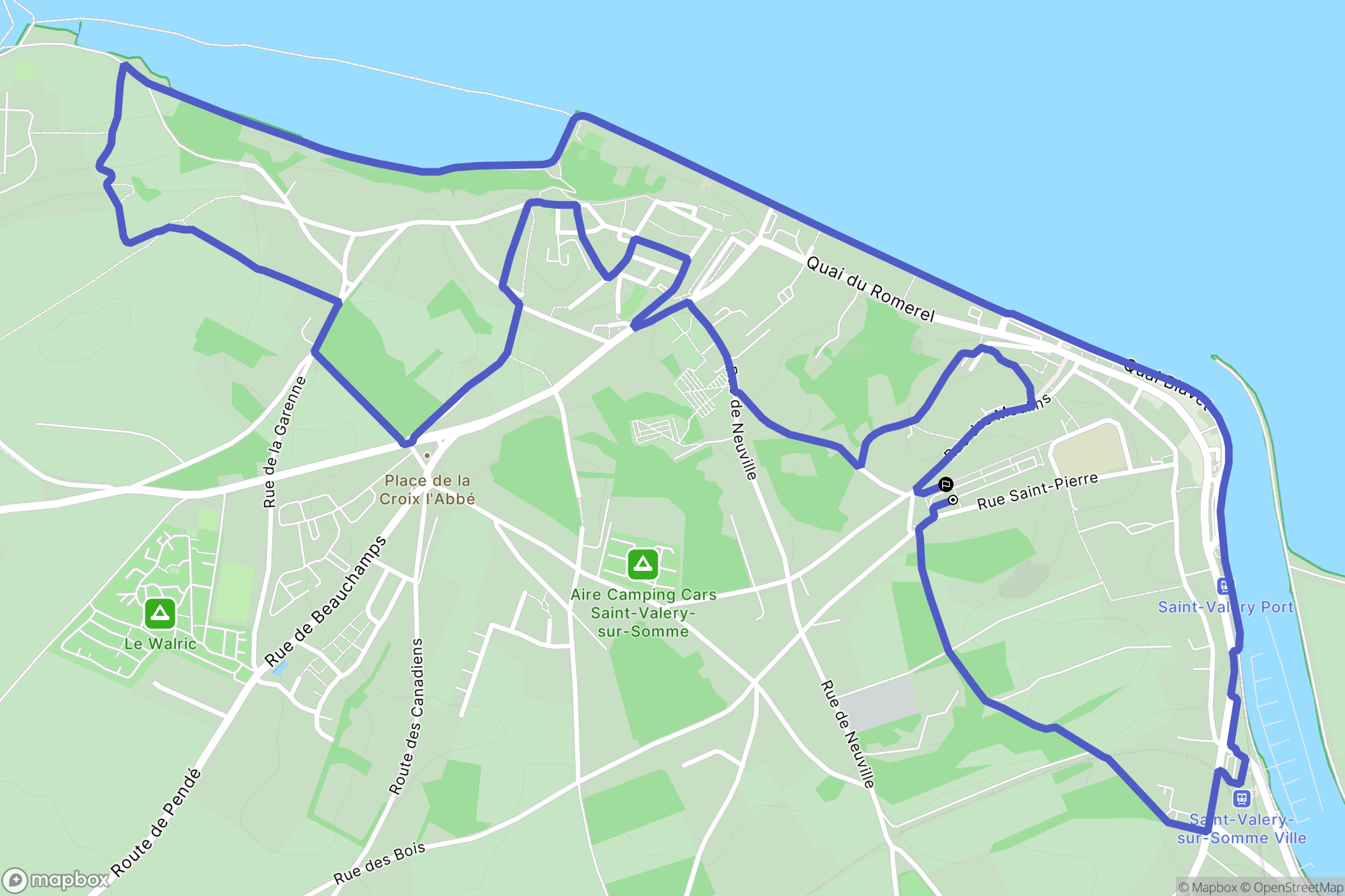 Saint-Valery-sur-Somme : carte du parcours de randonnée - France