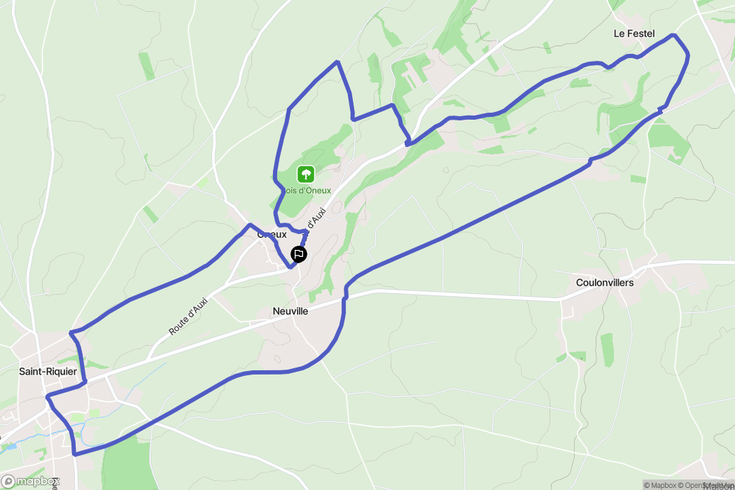 Oneux : carte du parcours de randonnée - France
