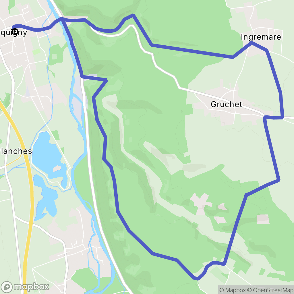 Acquigny : carte du parcours de randonnée - France