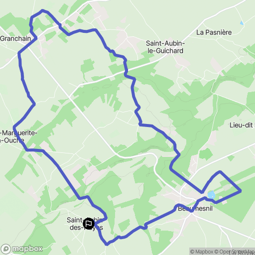 Mesnil-en-Ouche : carte du parcours de randonnée - France