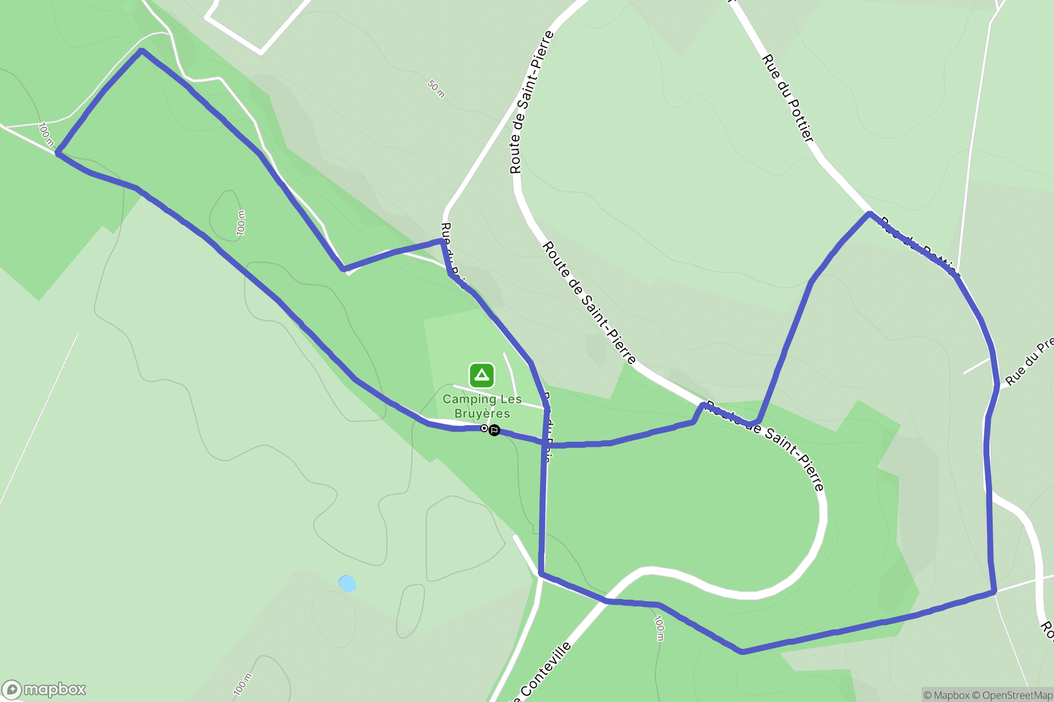 Conteville : carte du parcours de randonnée - France