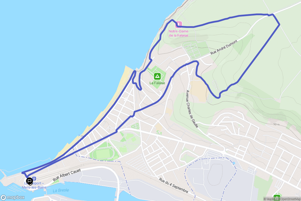 Le Tréport : carte du parcours de randonnée - France