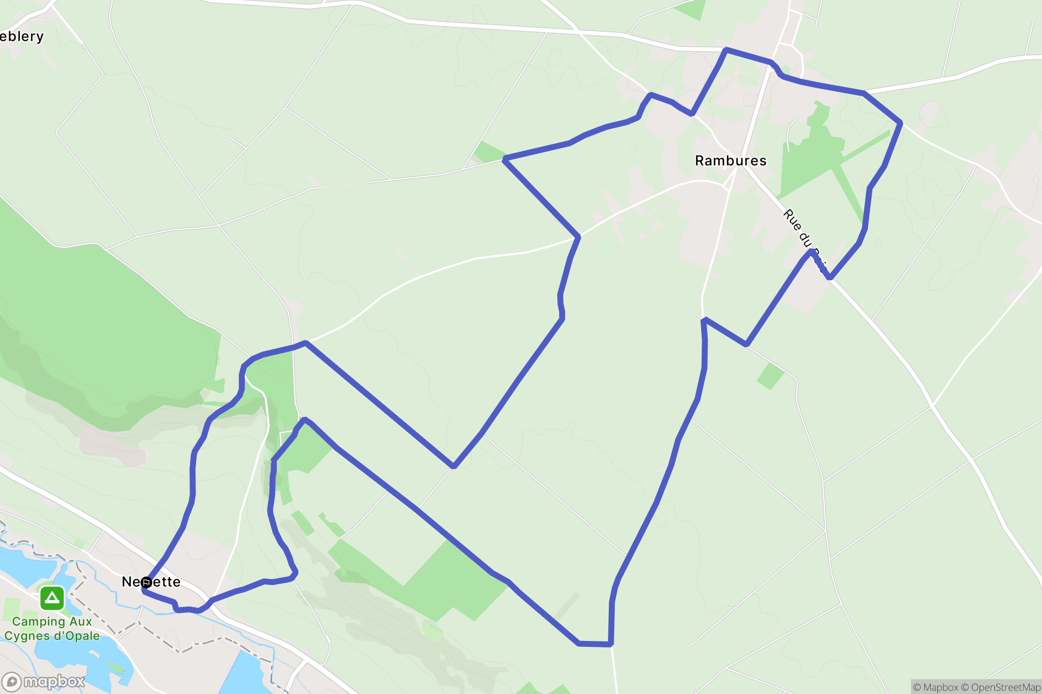 Neslette : carte du parcours de randonnée - France