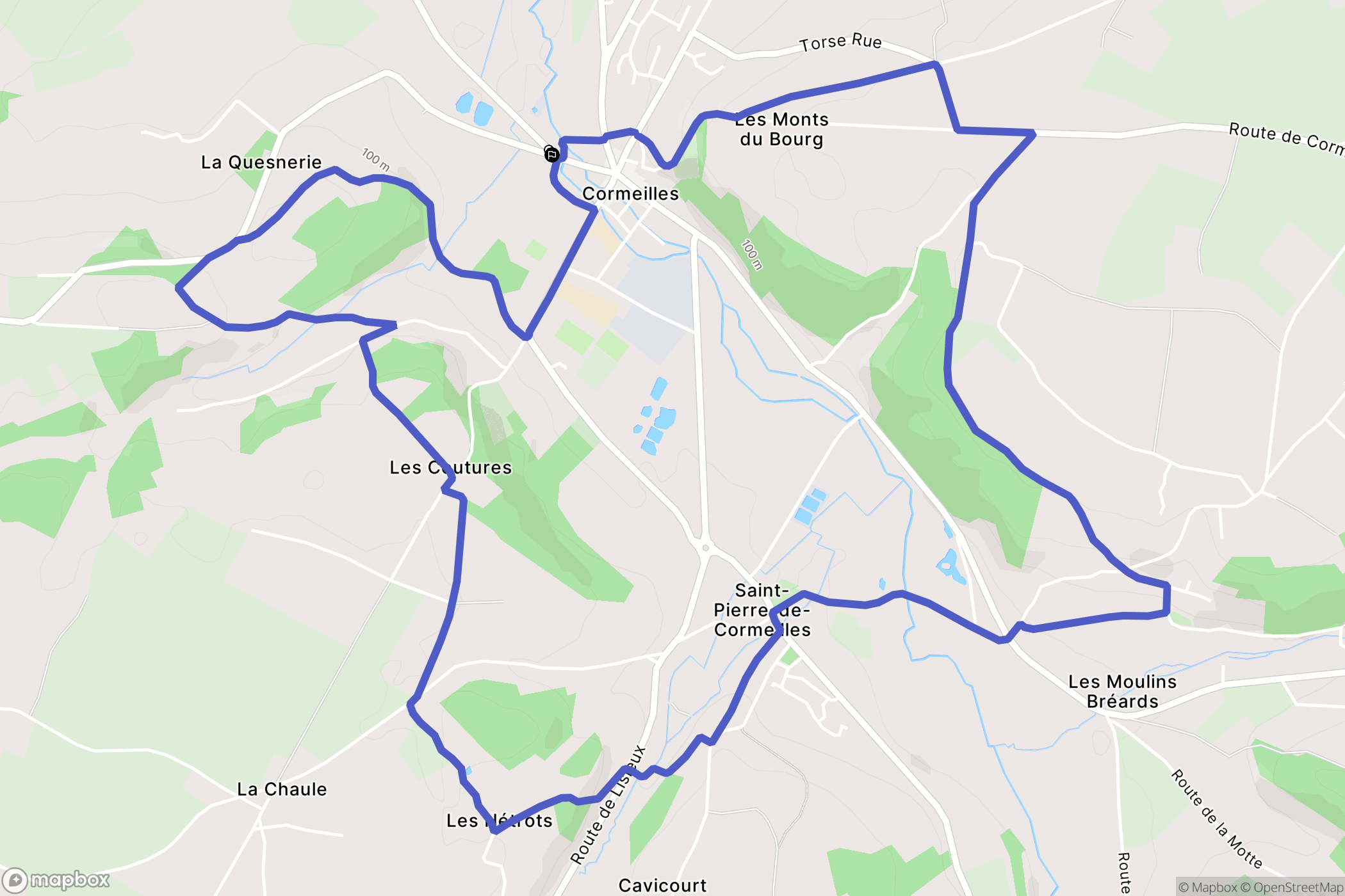 Cormeilles : carte du parcours de randonnée - France