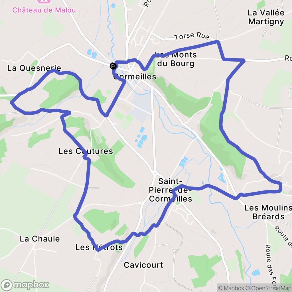 Cormeilles : carte du parcours de randonnée - France