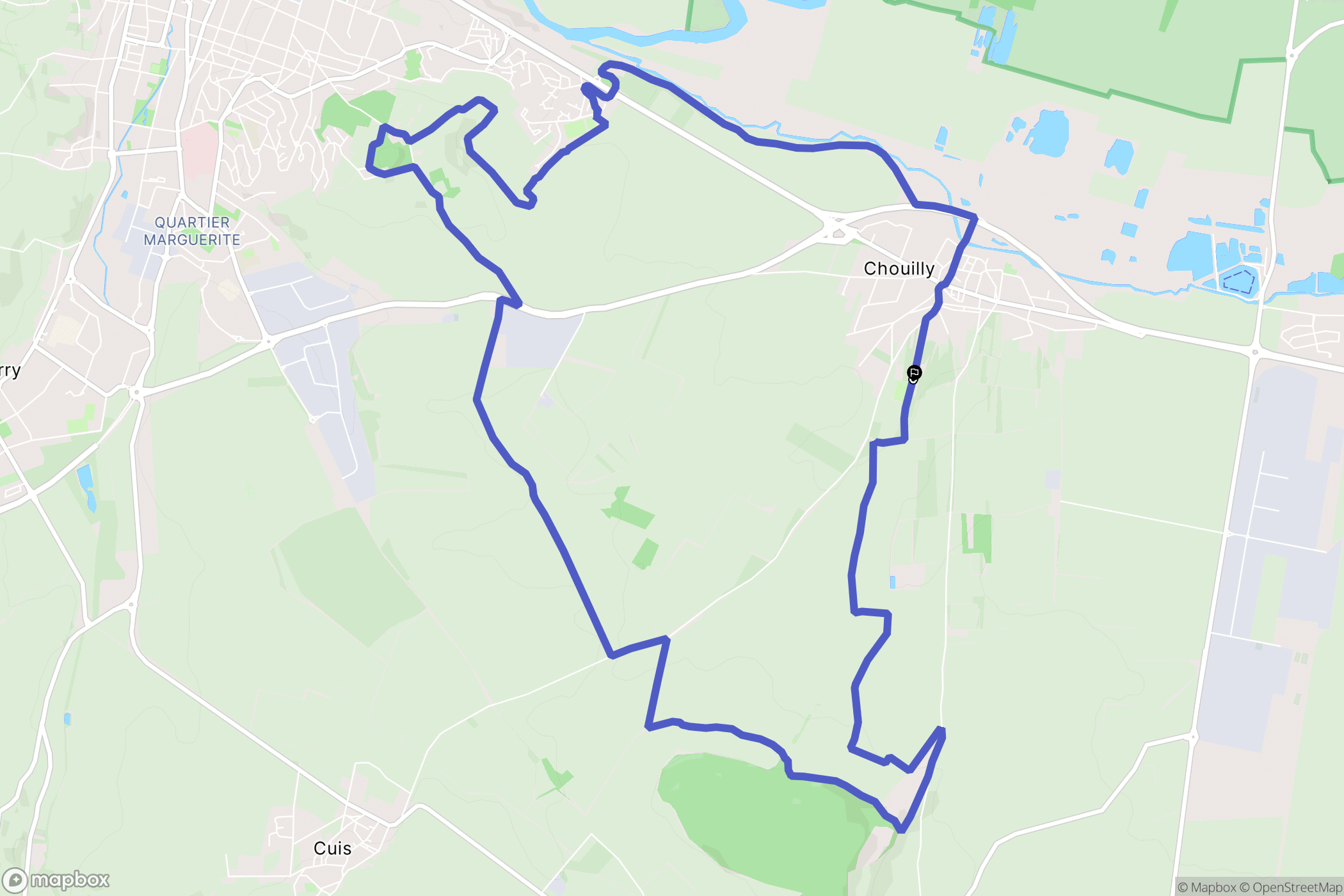 Chouilly : carte du parcours de randonnée - France