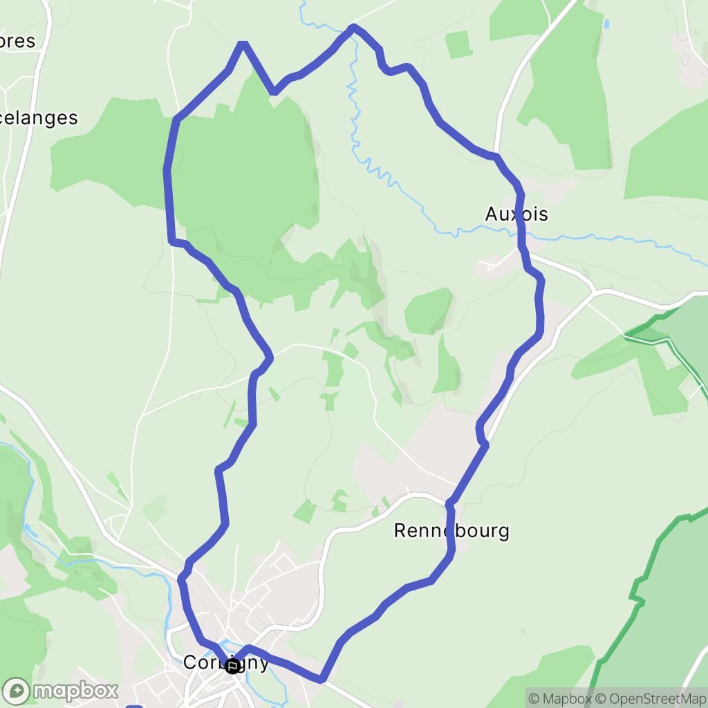 Corbigny : carte du parcours de randonnée - France