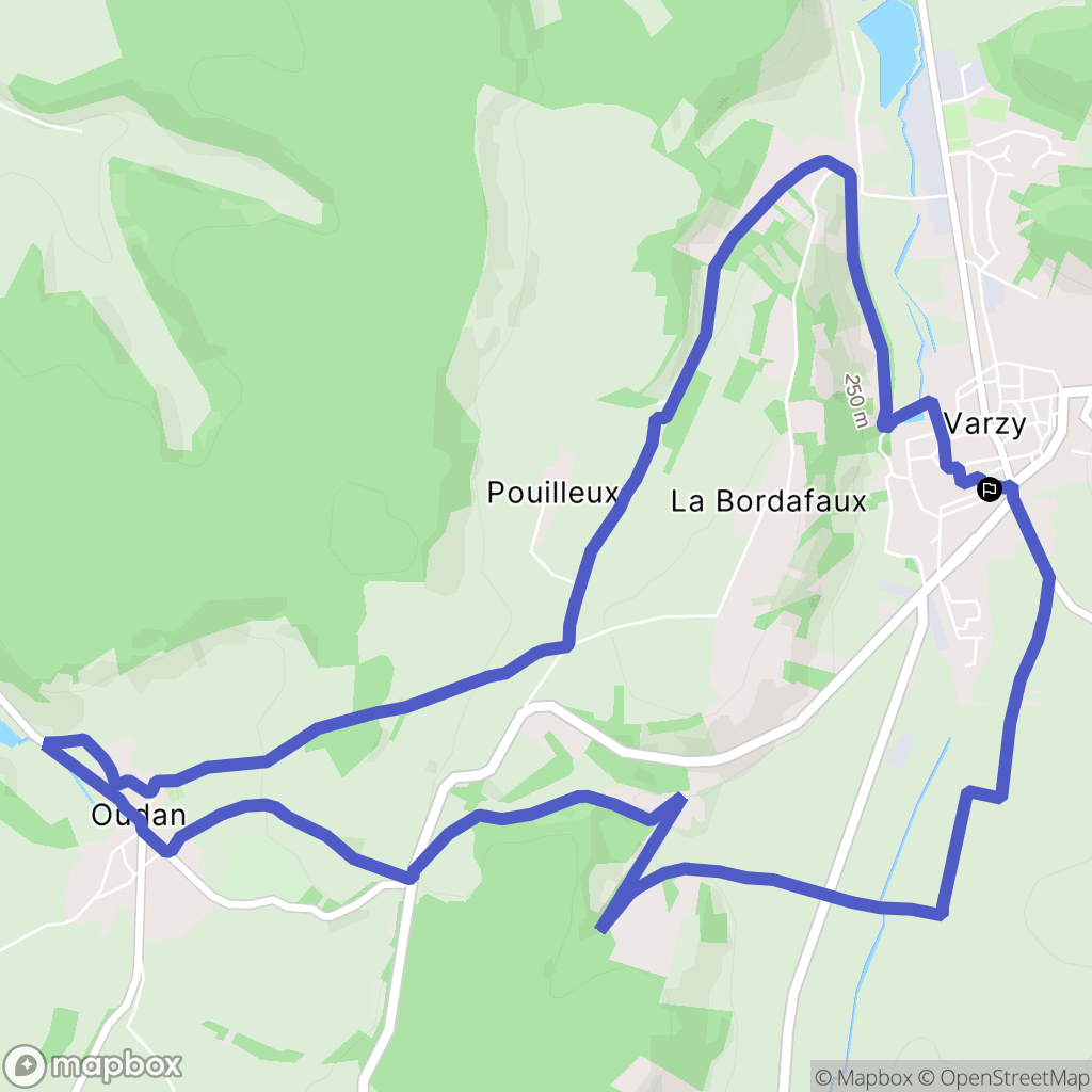 Varzy : carte du parcours de randonnée - France