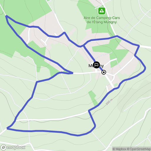 Mutigny : carte du parcours de randonnée - France
