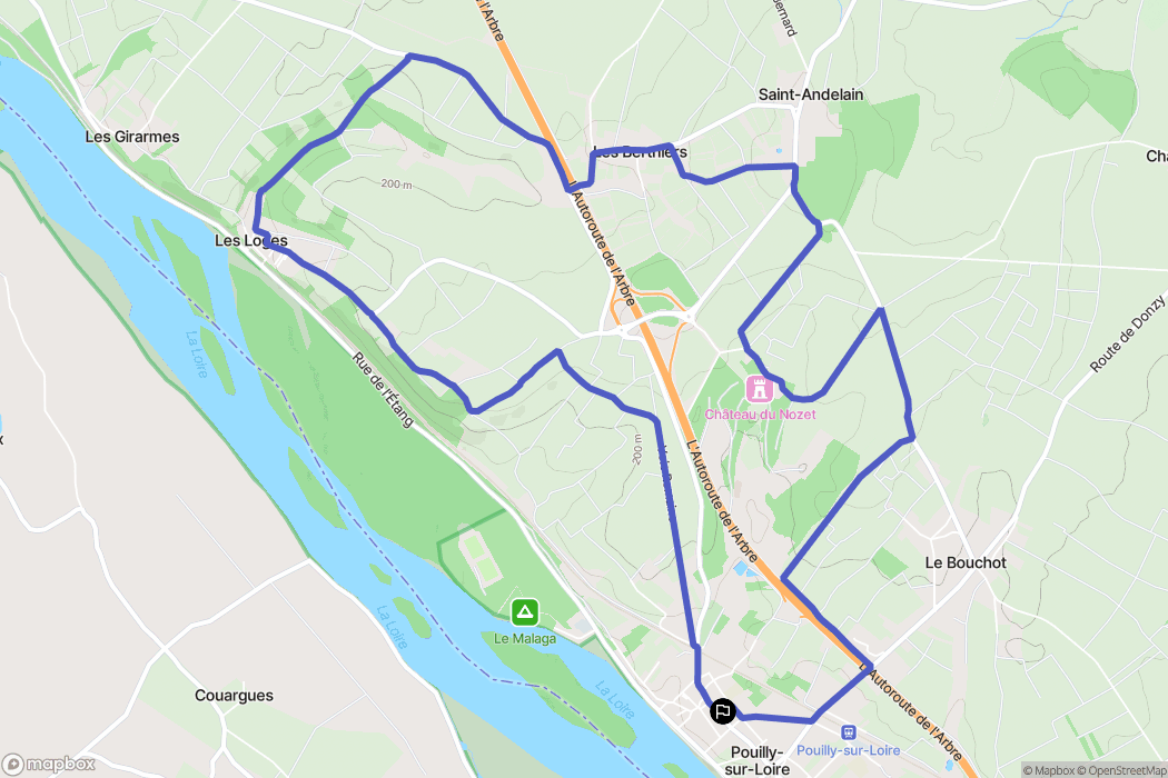 Pouilly-sur-Loire : carte du parcours de randonnée - France
