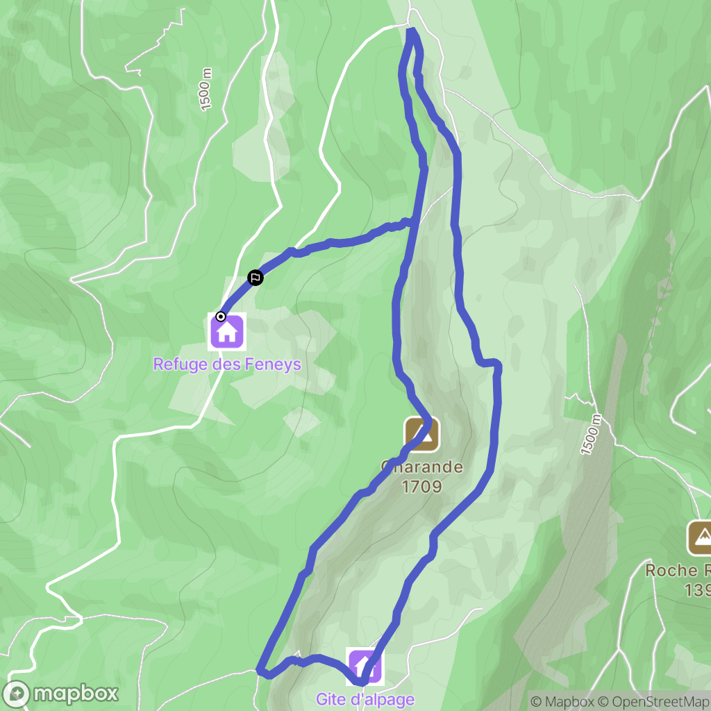 Autrans-Méaudre en Vercors : carte du parcours de randonnée - France
