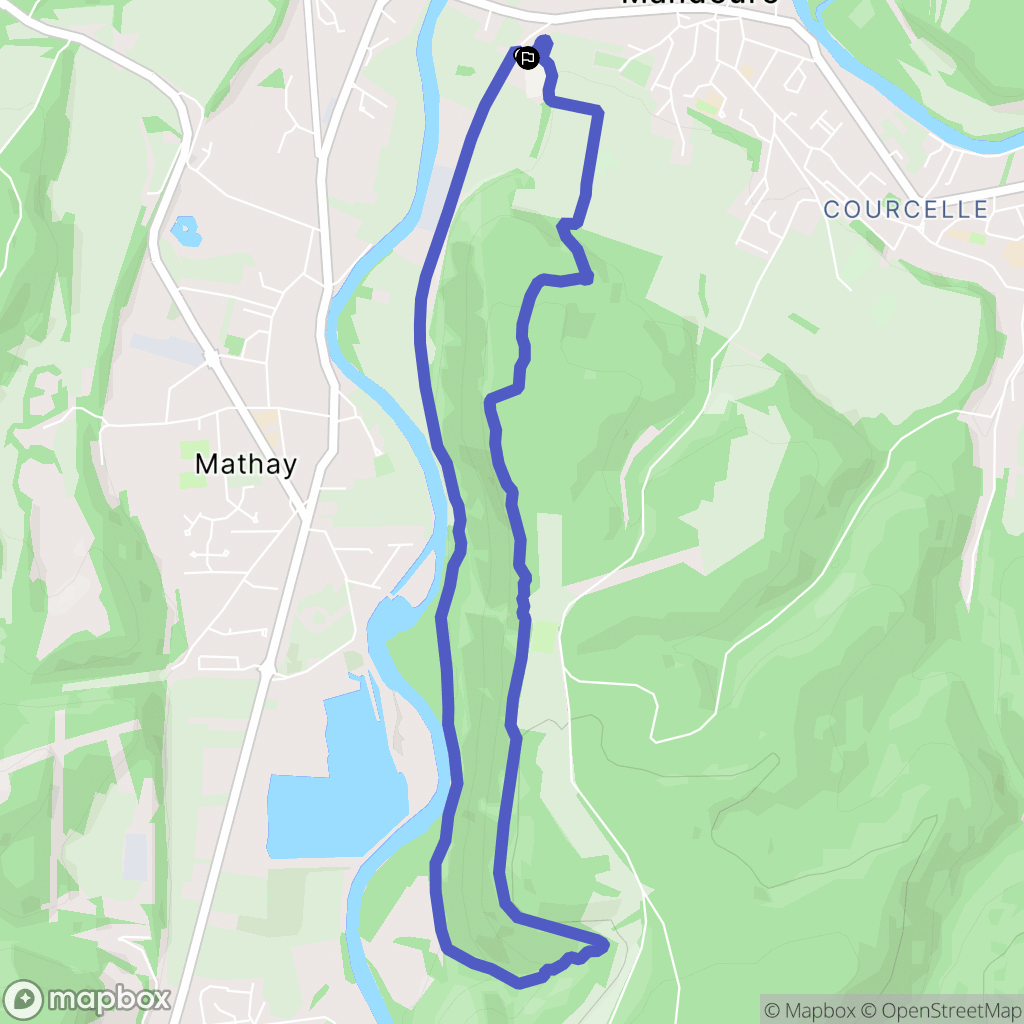 Mandeure : carte du parcours de randonnée - France