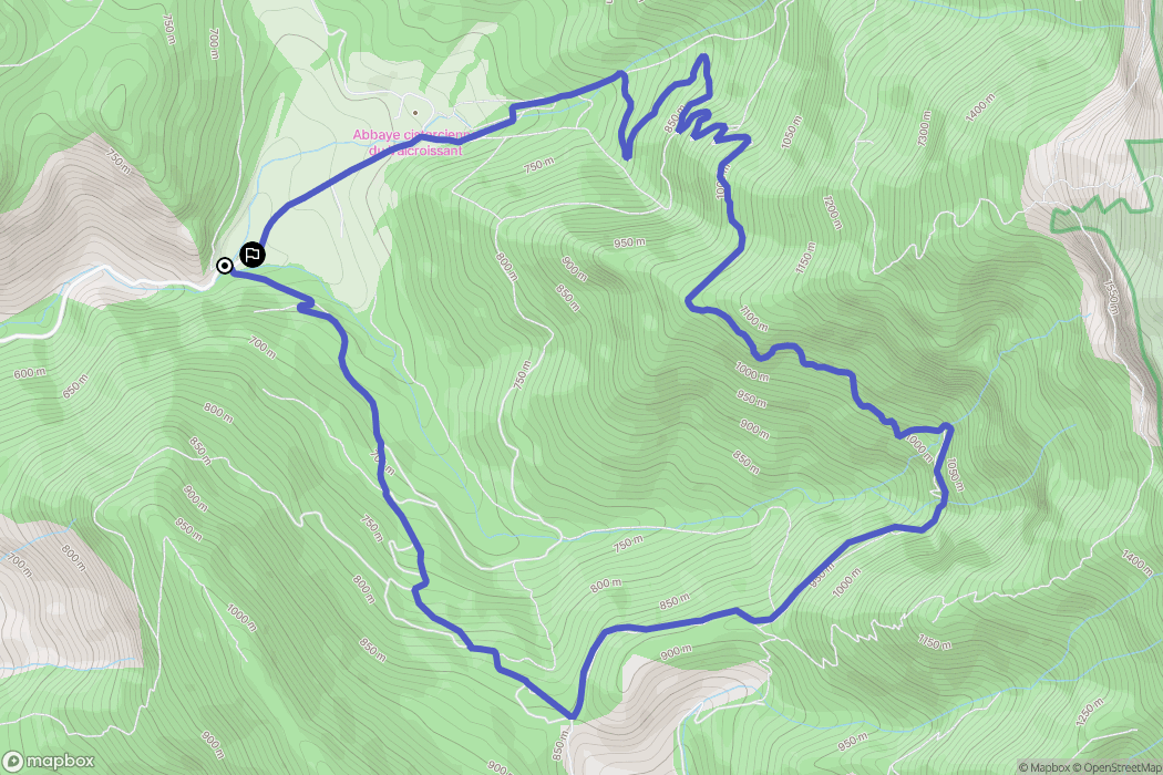 Die : carte du parcours de randonnée - France