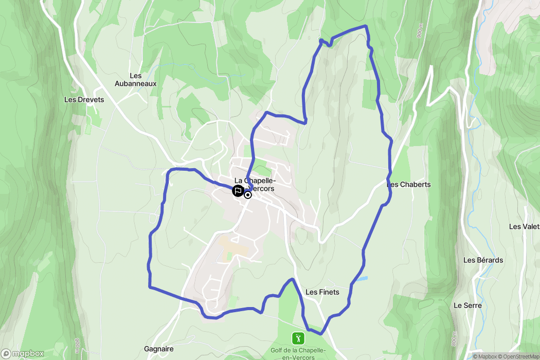 La Chapelle-en-Vercors : carte du parcours de randonnée - France
