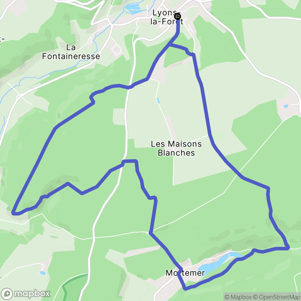 Lyons-la-Forêt : carte du parcours de randonnée - France