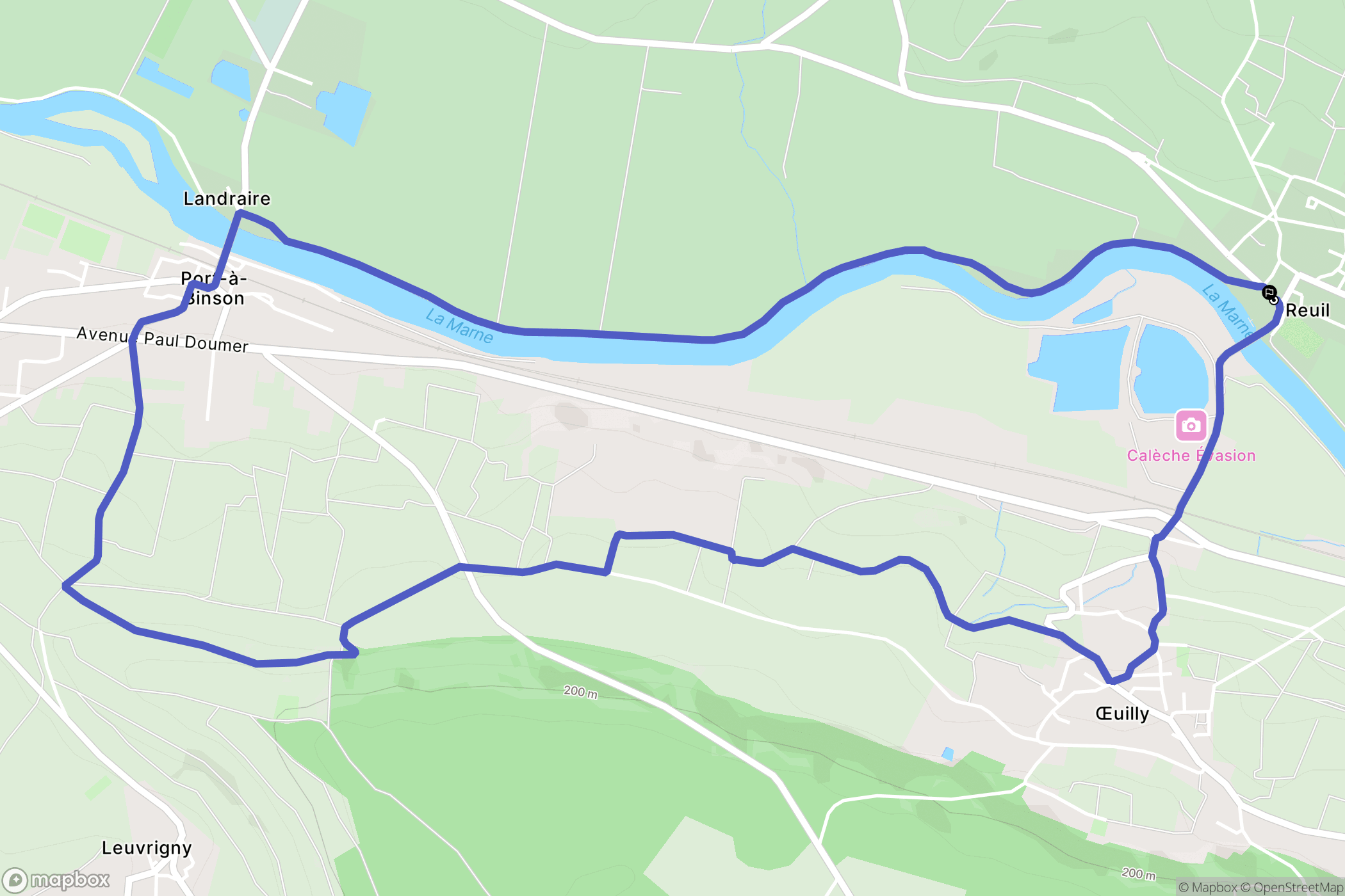 Reuil : carte du parcours de randonnée - France