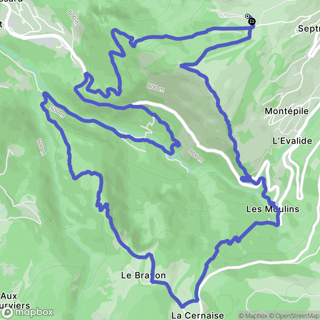 Septmoncel Les Molunes : carte du parcours de randonnée - France