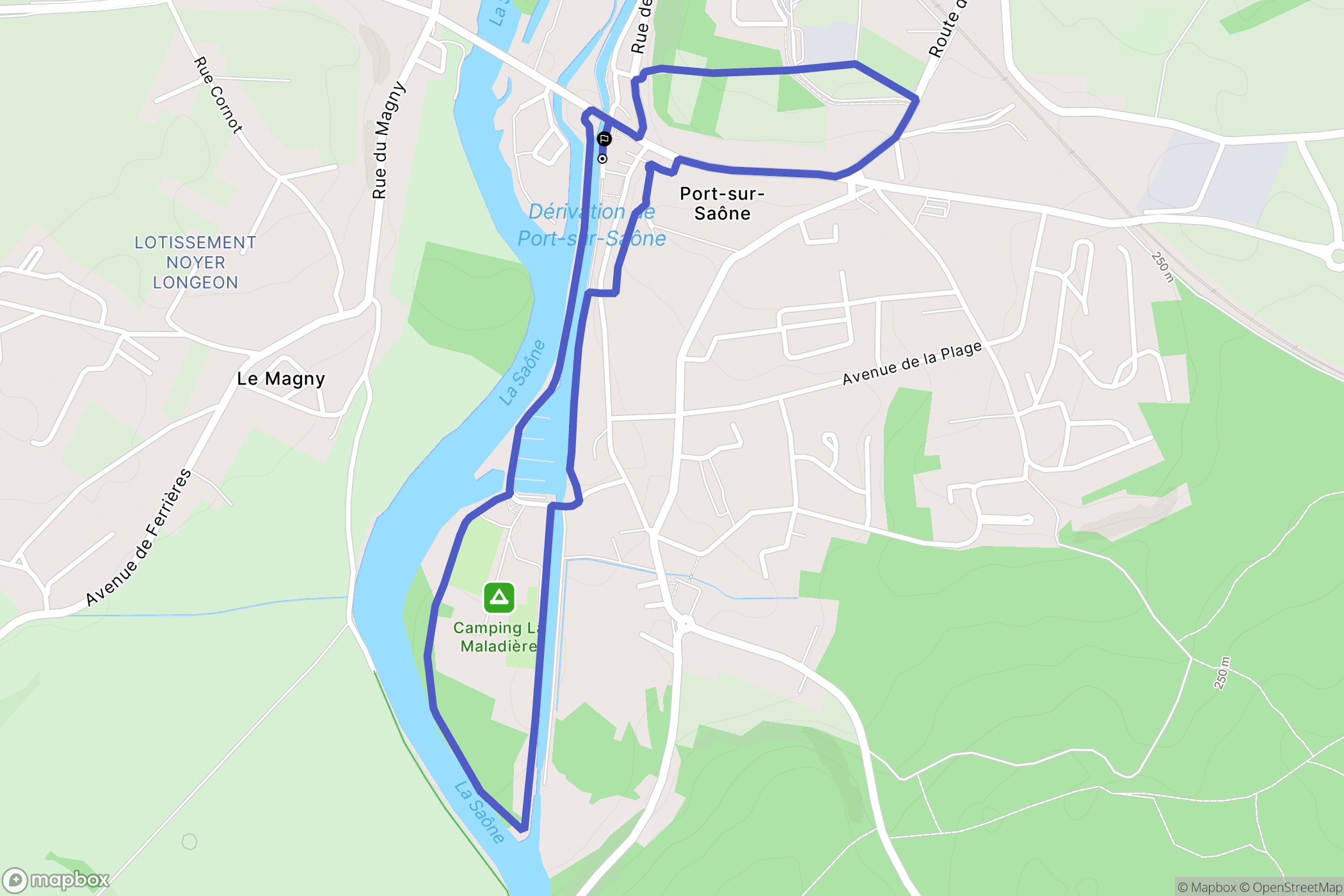 Port-sur-Saône : carte du parcours de randonnée - France