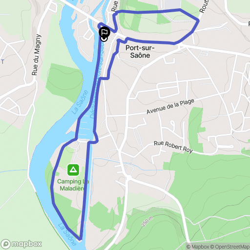 Port-sur-Saône : carte du parcours de randonnée - France