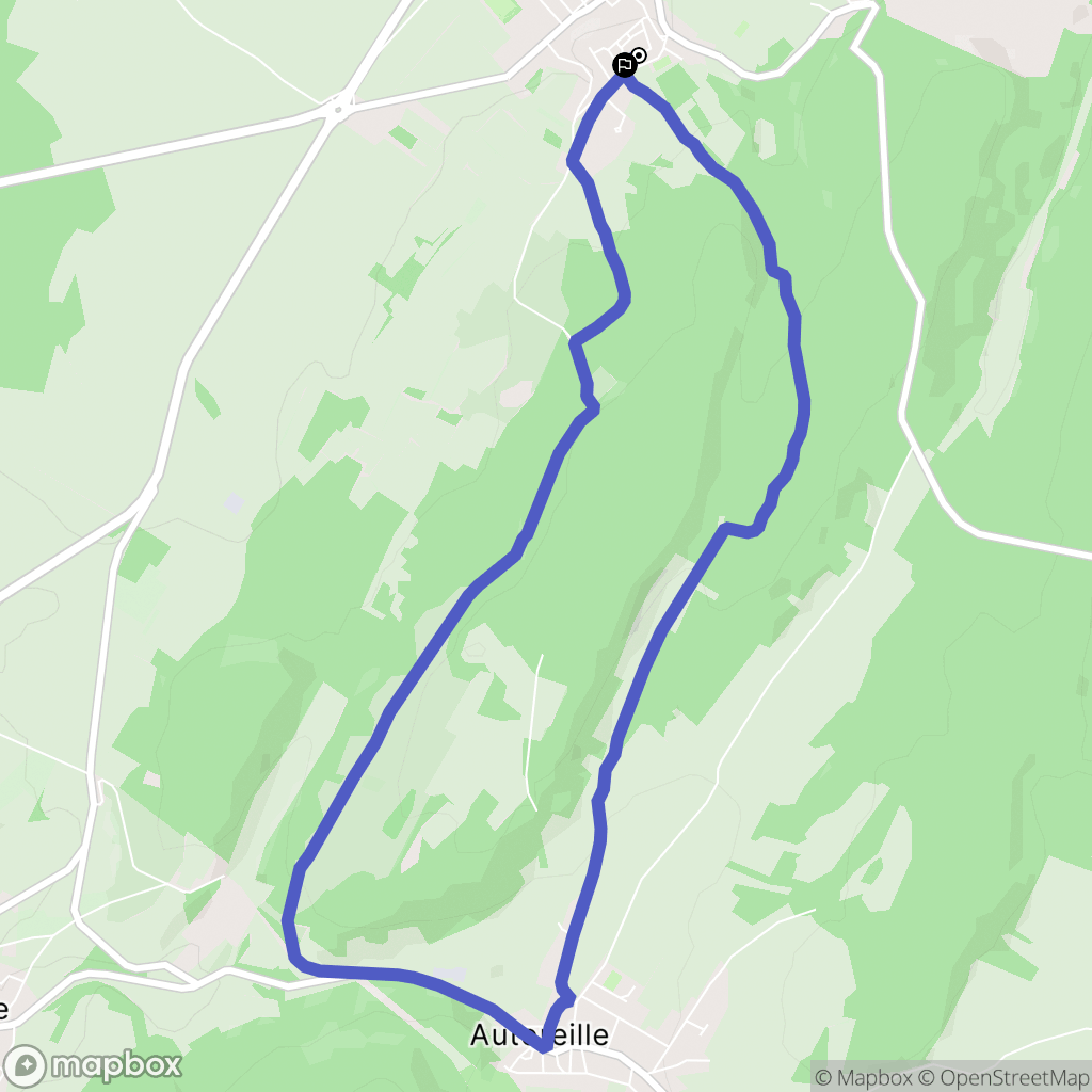 Gy : carte du parcours de randonnée - France