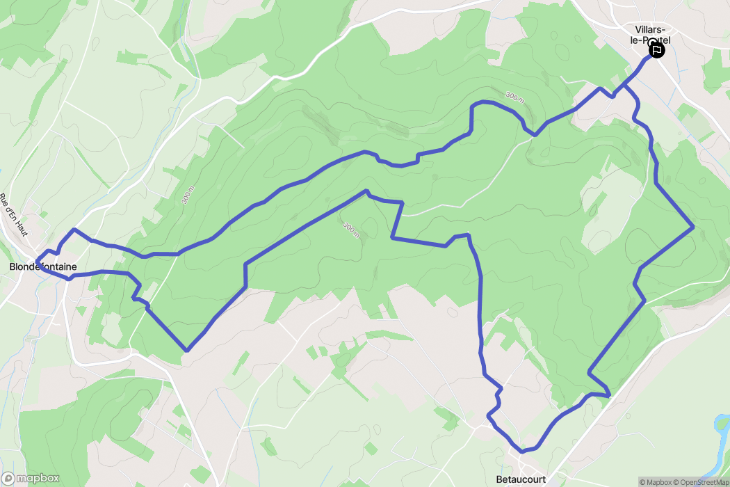 Villars-le-Pautel : carte du parcours de randonnée - France