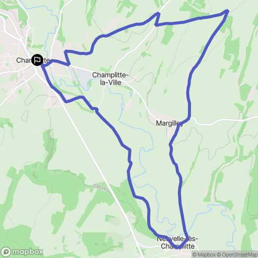 Champlitte : carte du parcours de randonnée - France
