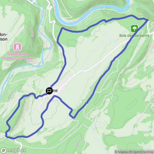 Lizine : carte du parcours de randonnée - France