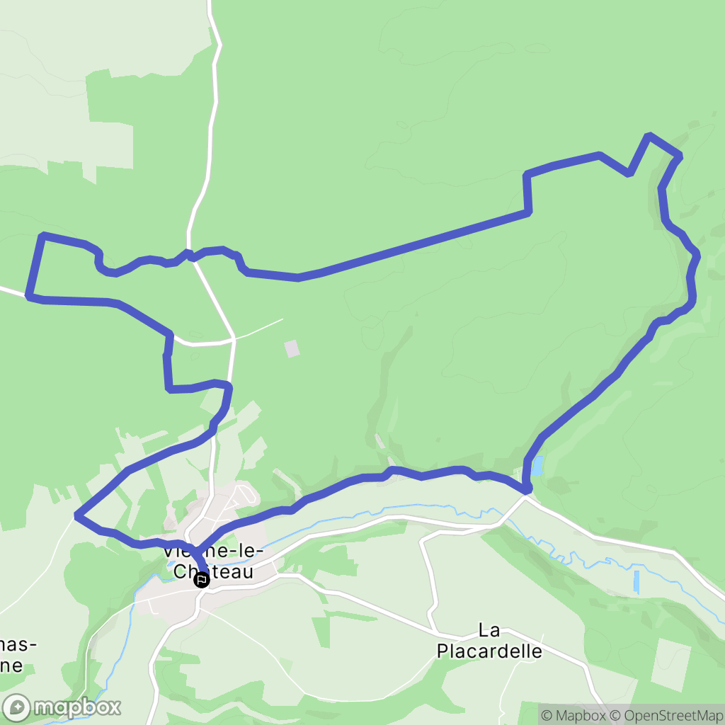Vienne-le-Château : carte du parcours de randonnée - France