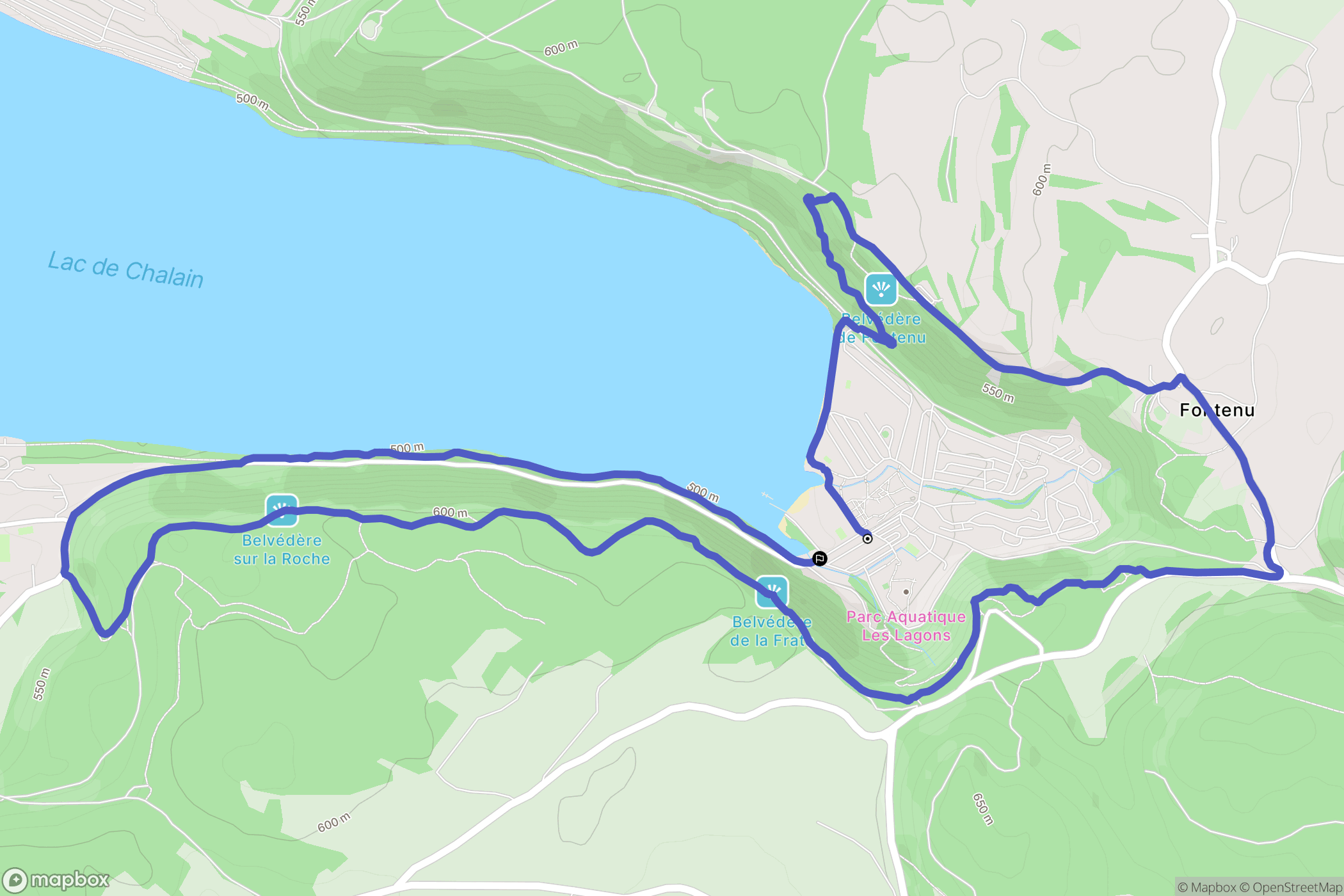 Fontenu : carte du parcours de randonnée - France