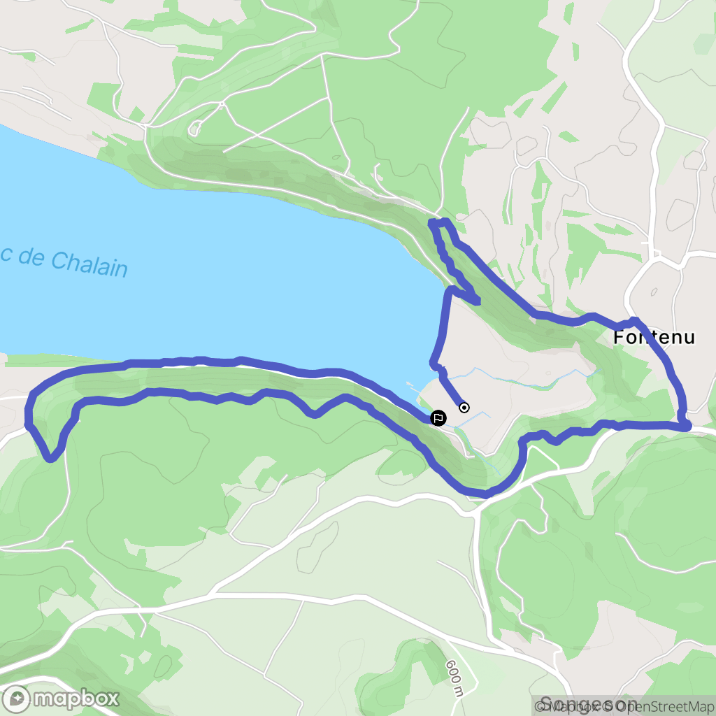 Fontenu : carte du parcours de randonnée - France
