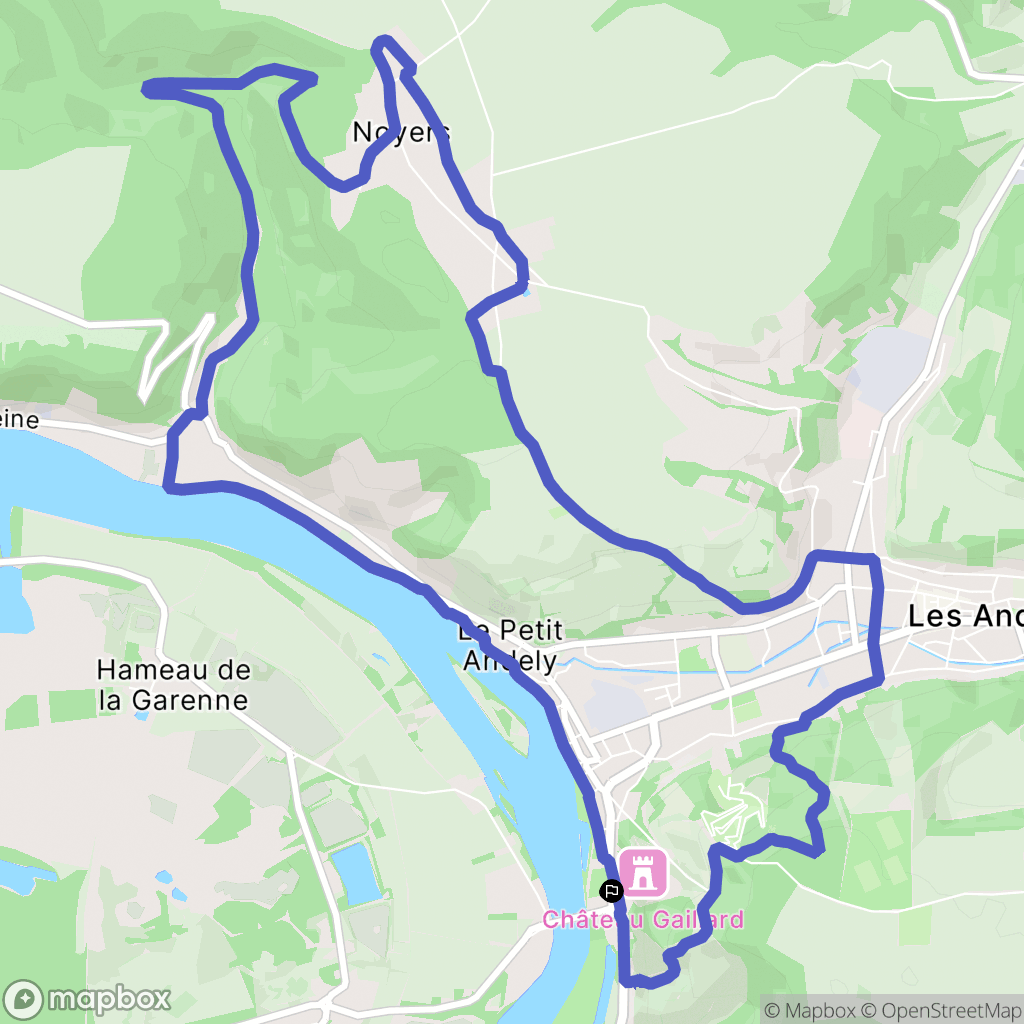 Les Andelys : carte du parcours de randonnée - France