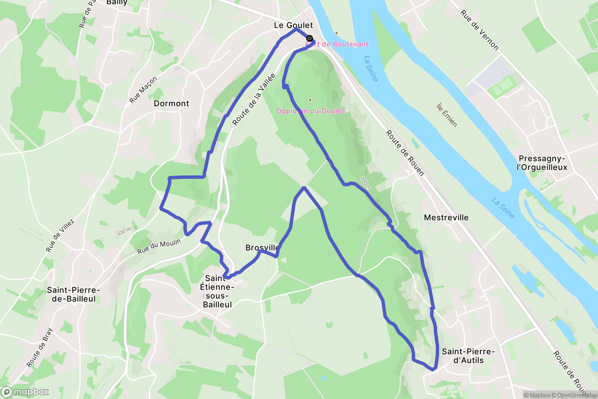 Saint-Pierre-la-Garenne : carte du parcours de randonnée - France