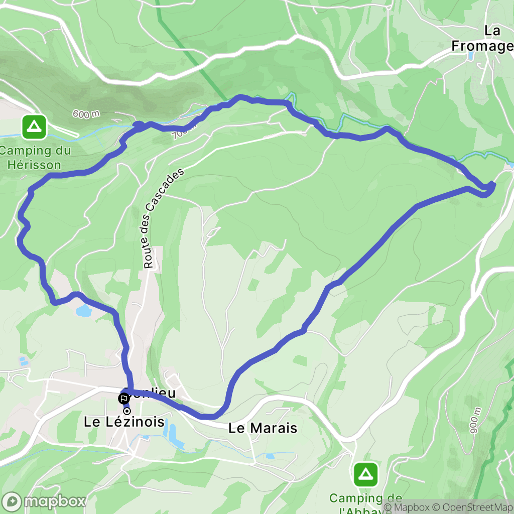 Bonlieu : carte du parcours de randonnée - France