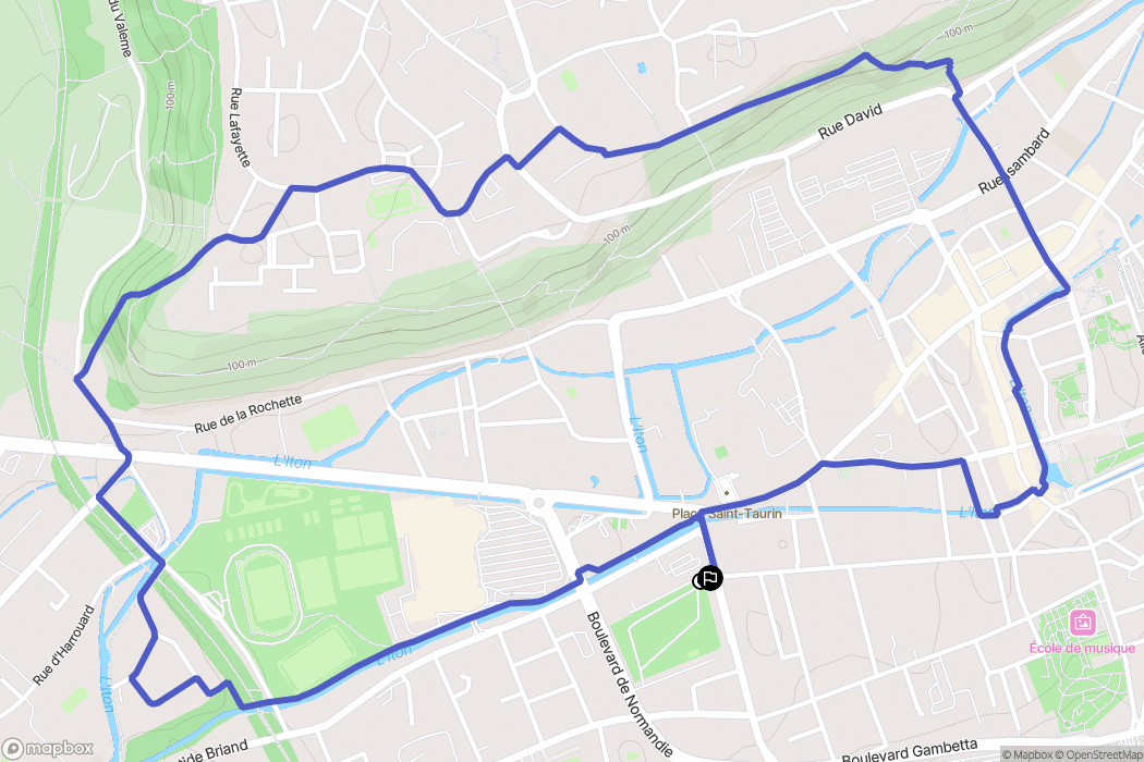 Évreux : carte du parcours de randonnée - France