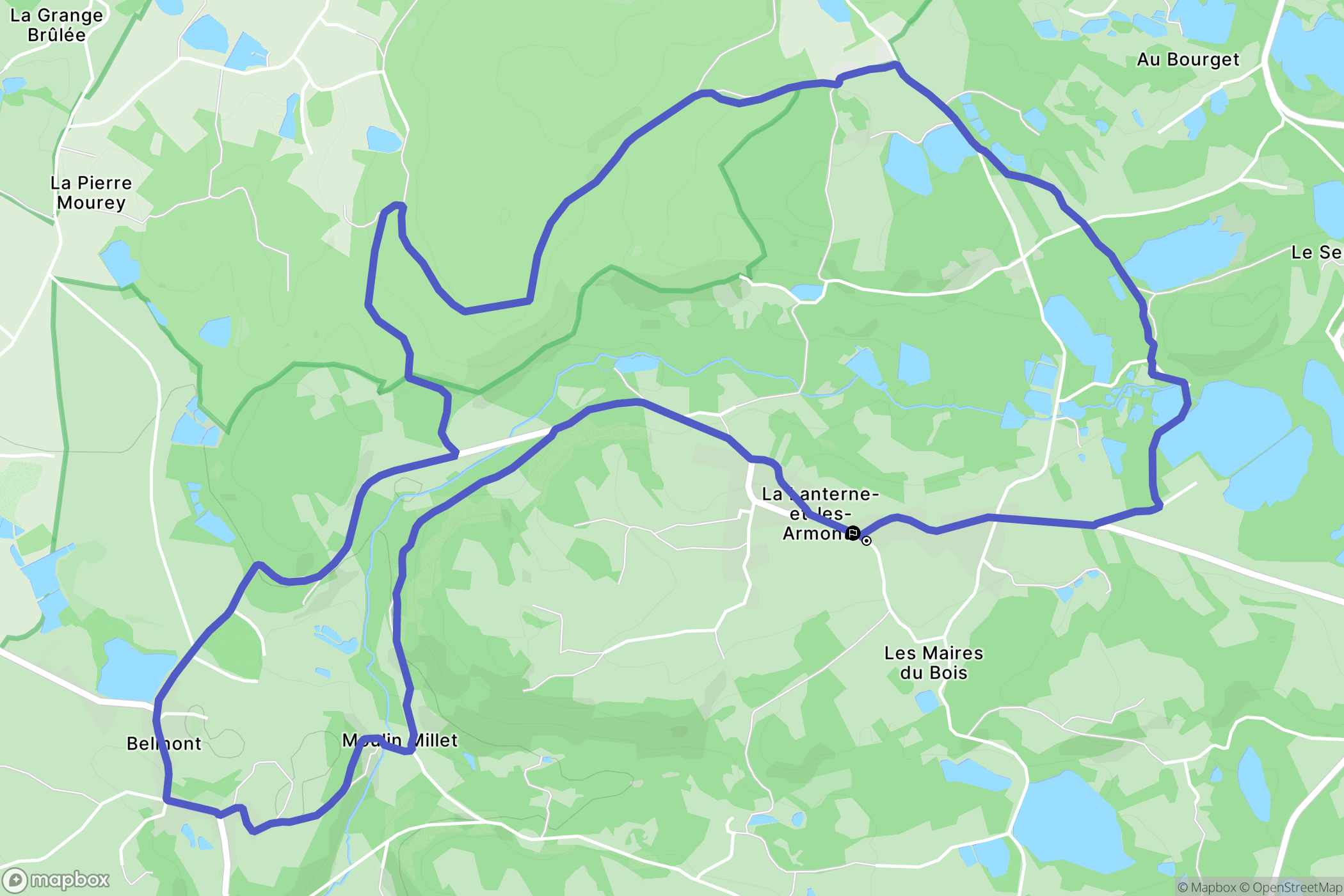 La Lanterne-et-les-Armonts : carte du parcours de randonnée - France