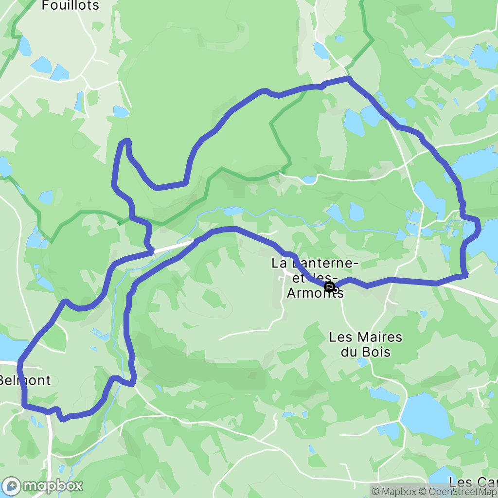 La Lanterne-et-les-Armonts : carte du parcours de randonnée - France